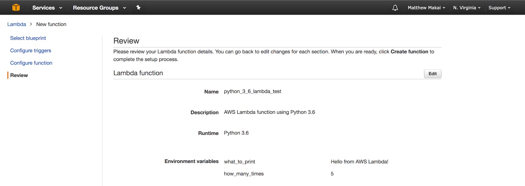 Review Lambda configuration.