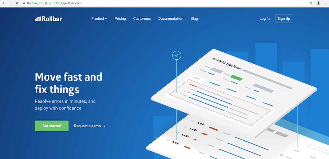 rollbar.com in Chrome.