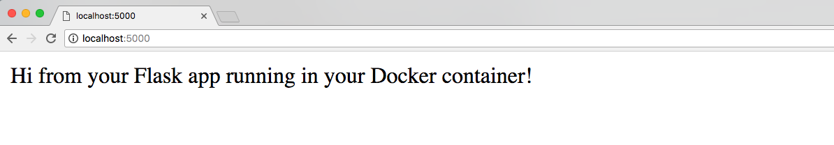 Flask app responding to requests from within a Docker container.