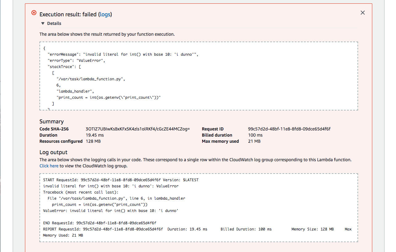 Execution fails when we do not have an integer value for print_count variable.