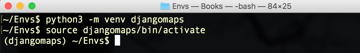 Activate your djangomaps virtualenv.