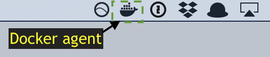 Docker agent in the menu bar.