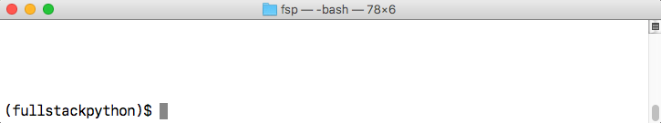 My macOS terminal window showing the bash shell with an active virtualenv.